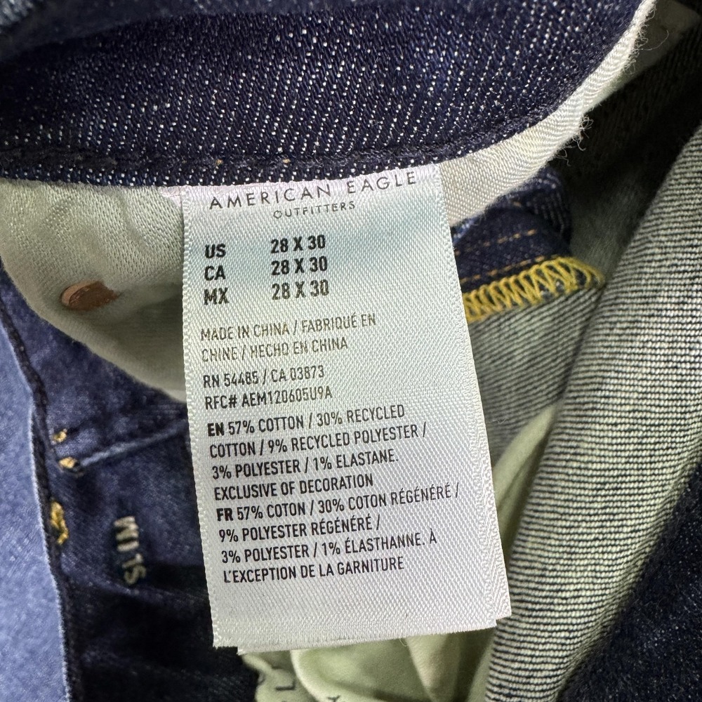 American Eagle Jeans Mens 28x30 Blue Airflex+ Slim Denim Stretch Casual City - Picture 5 of 8